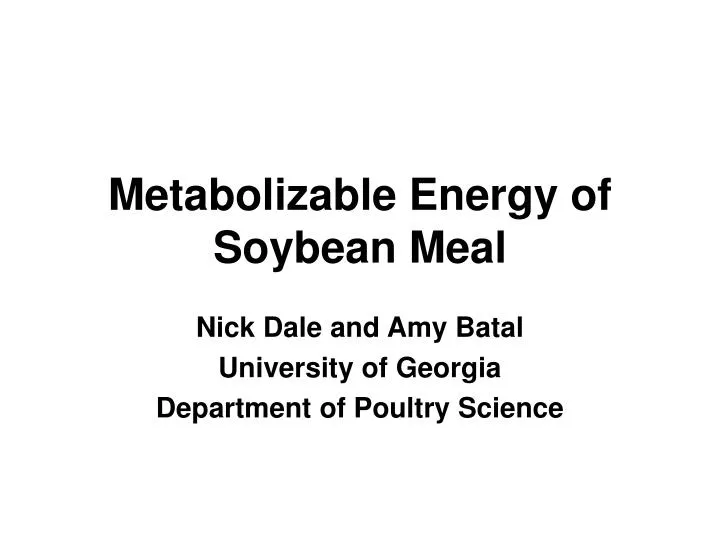 metabolizable energy of soybean meal