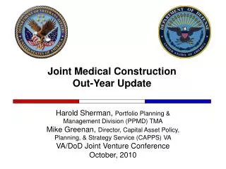 Joint Medical Construction Out-Year Update