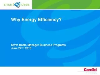 Why Energy Efficiency?