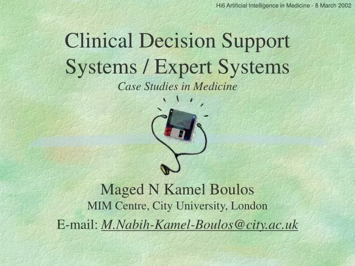 clinical decision support systems expert systems case studies in medicine