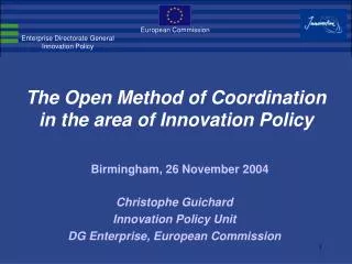 The Open Method of Coordination in the area of Innovation Policy