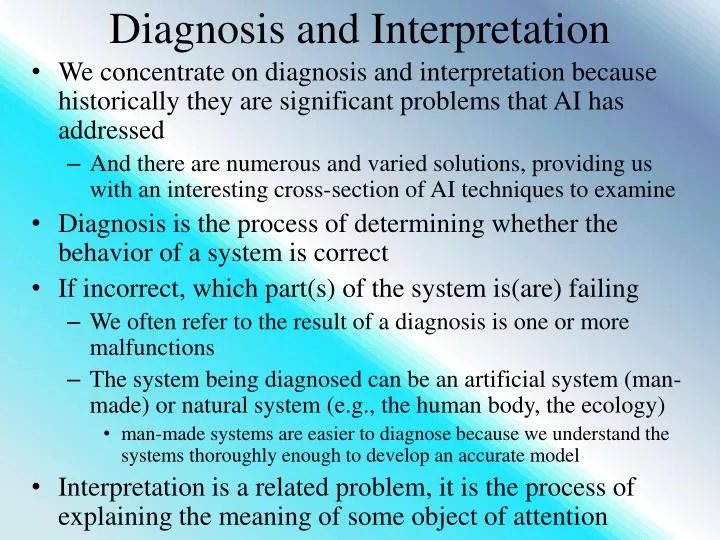 diagnosis and interpretation