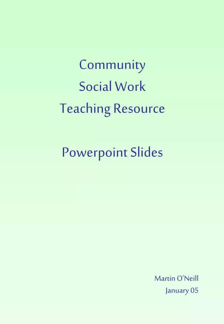 community social work teaching resource powerpoint slides