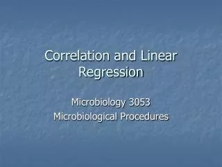 Correlation and Linear Regression