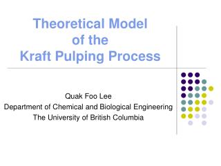 Theoretical Model of the Kraft Pulping Process