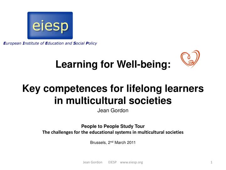 learning for well being key competences for lifelong learners in multicultural societies