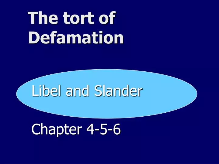 the tort of defamation