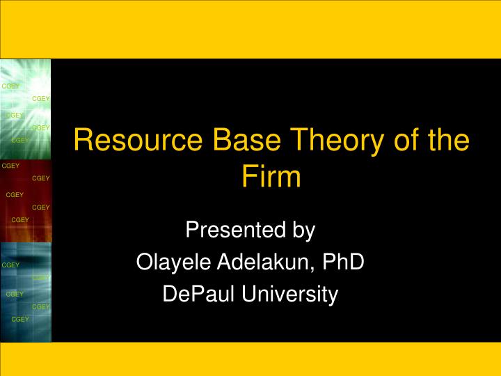 resource base theory of the firm