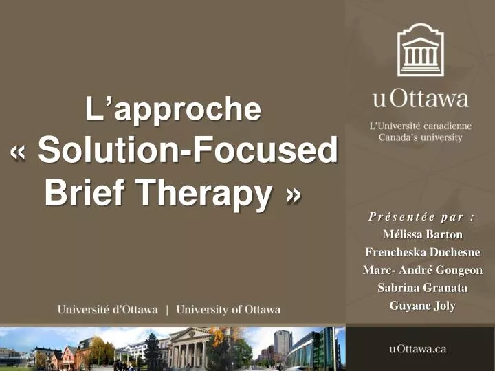 l approche solution focused brief therapy