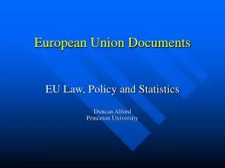 European Union Documents
