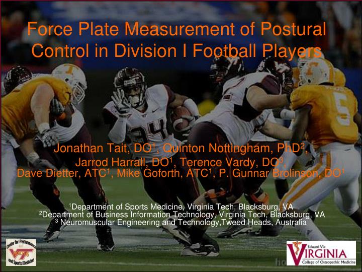 force plate measurement of postural control in division i football players