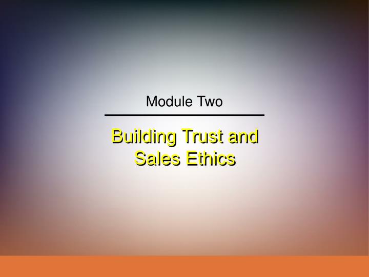 building trust and sales ethics