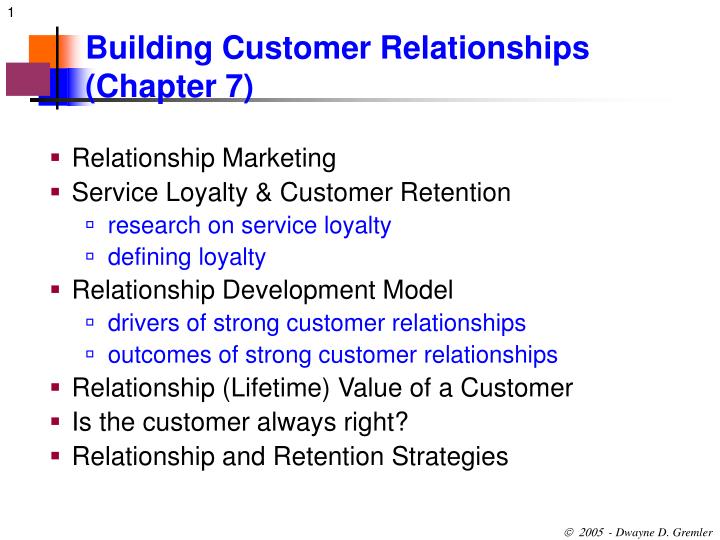 building customer relationships chapter 7