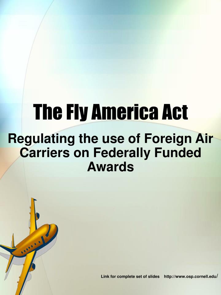 the fly america act