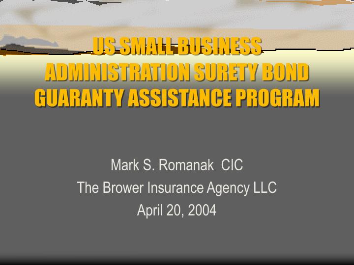 us small business administration surety bond guaranty assistance program