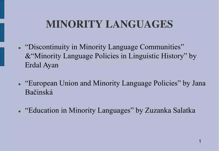 minority languages