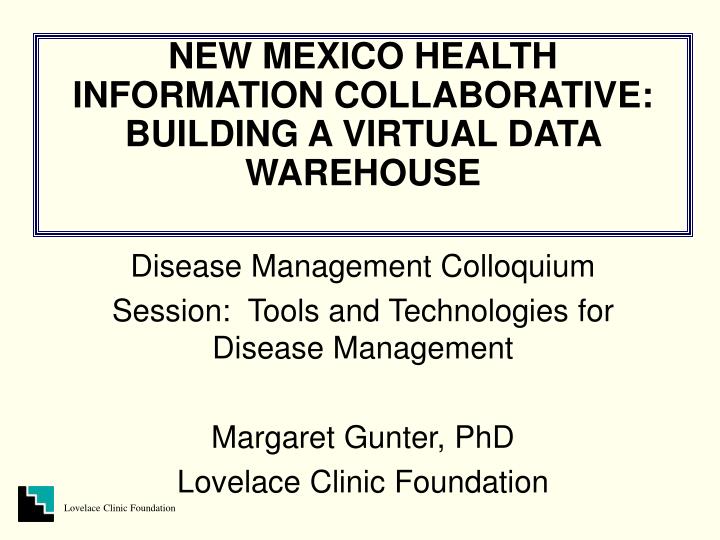 new mexico health information collaborative building a virtual data warehouse
