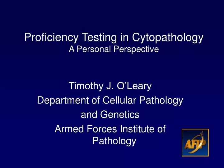 proficiency testing in cytopathology a personal perspective