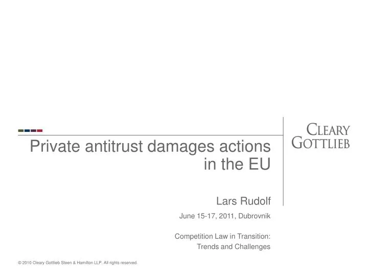 private antitrust damages actions in the eu lars rudolf