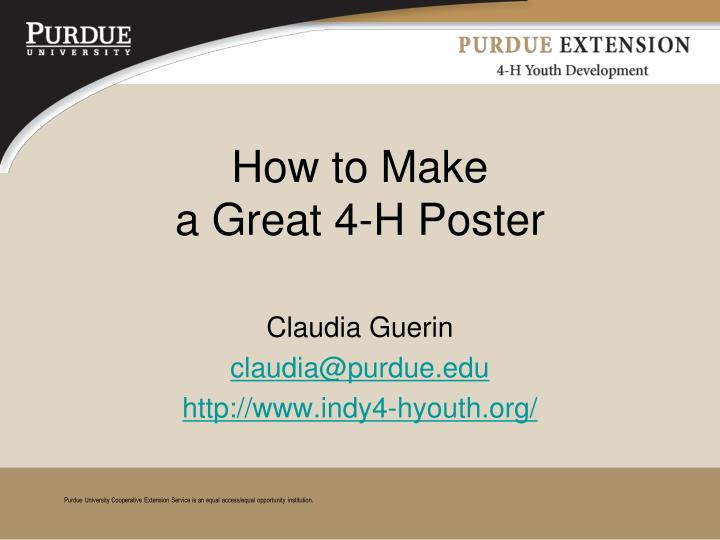 how to make a great 4 h poster