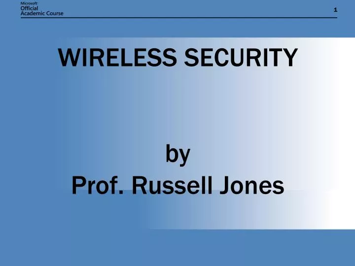 wireless security by prof russell jones