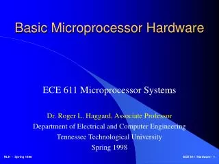 Basic Microprocessor Hardware