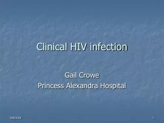 Clinical HIV infection