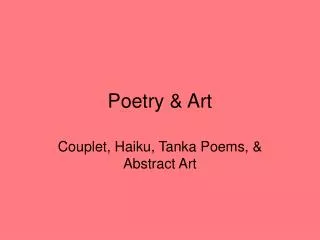 Poetry &amp; Art