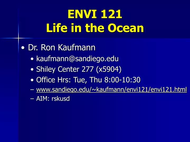 envi 121 life in the ocean