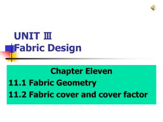 UNIT ? Fabric Design