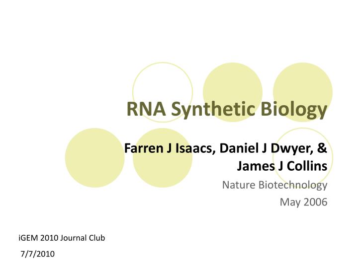 rna synthetic biology