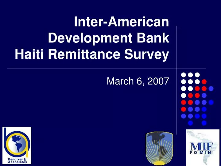 inter american development bank haiti remittance survey