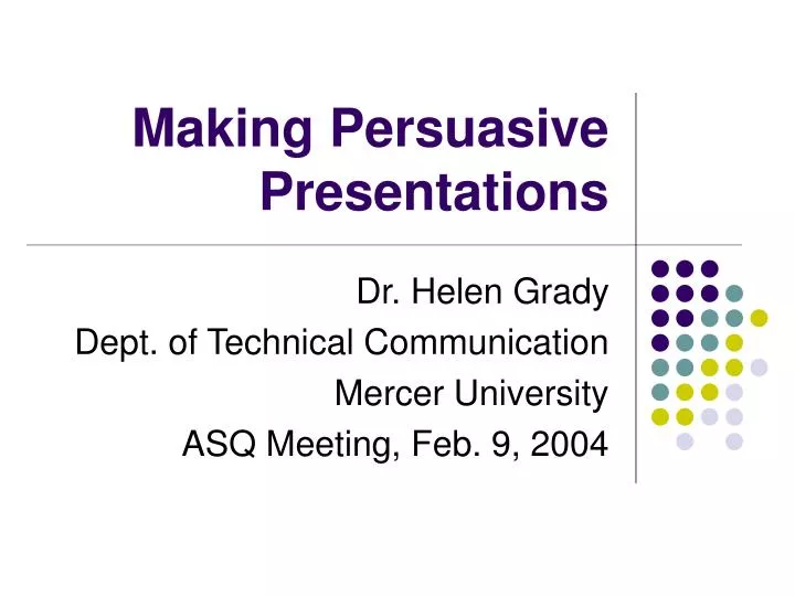 making persuasive presentations