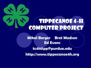 Tippecanoe 4-H Computer Project
