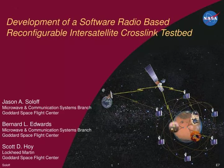 development of a software radio based reconfigurable intersatellite crosslink testbed