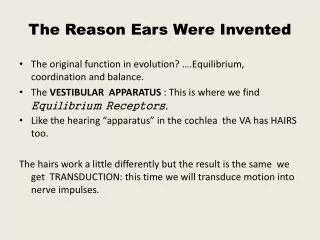 The Reason Ears Were Invented