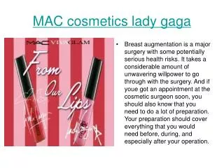 MAC cosmetics lady gaga