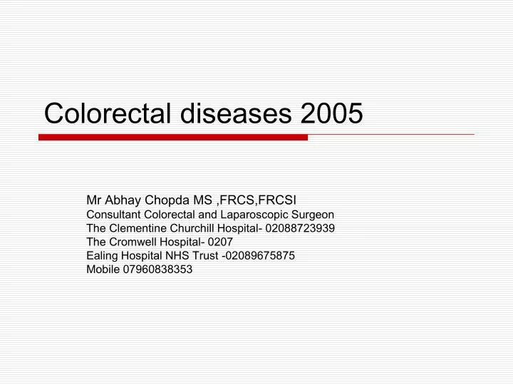 colorectal diseases 2005