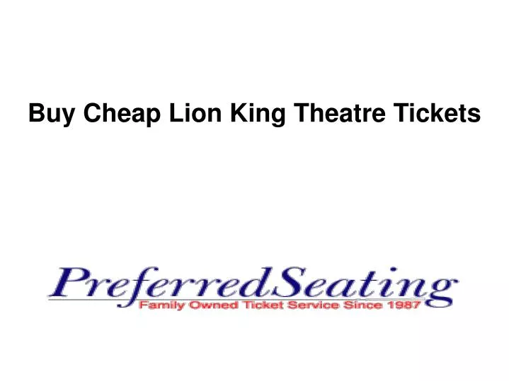 buy cheap lion king theatre tickets