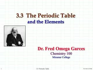 3.3 The Periodic Table and the Elements