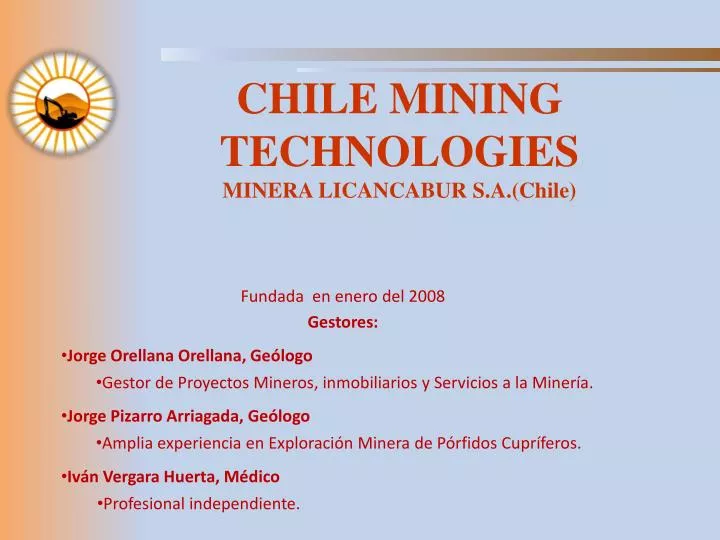 chile mining technologies minera licancabur s a chile