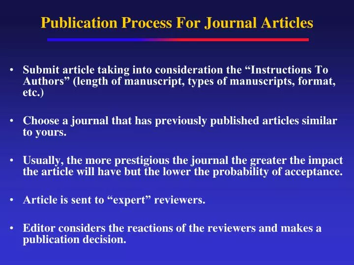 publication process for journal articles