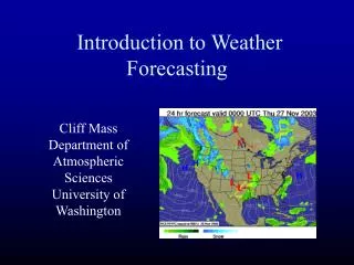 Introduction to Weather Forecasting