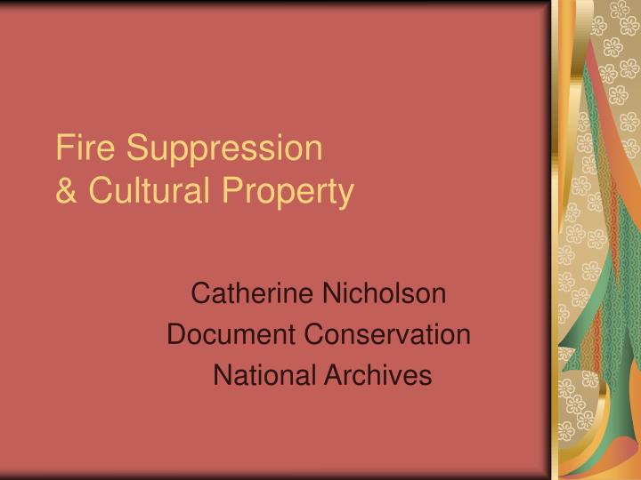 fire suppression cultural property