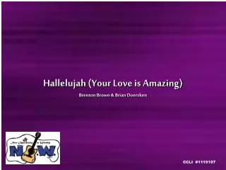 Hallelujah (Your Love is Amazing) Brenton Brown &amp; Brian Doersken
