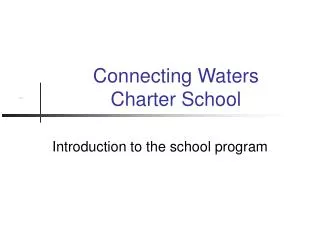 Connecting Waters Charter School