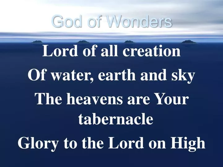 god of wonders