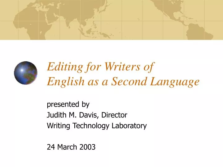 editing for writers of english as a second language