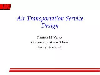 Air Transportation Service Design