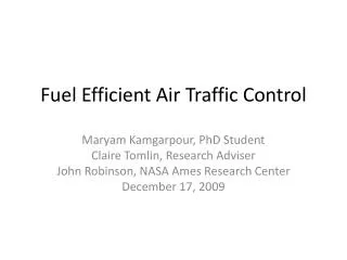 Fuel Efficient Air Traffic Control